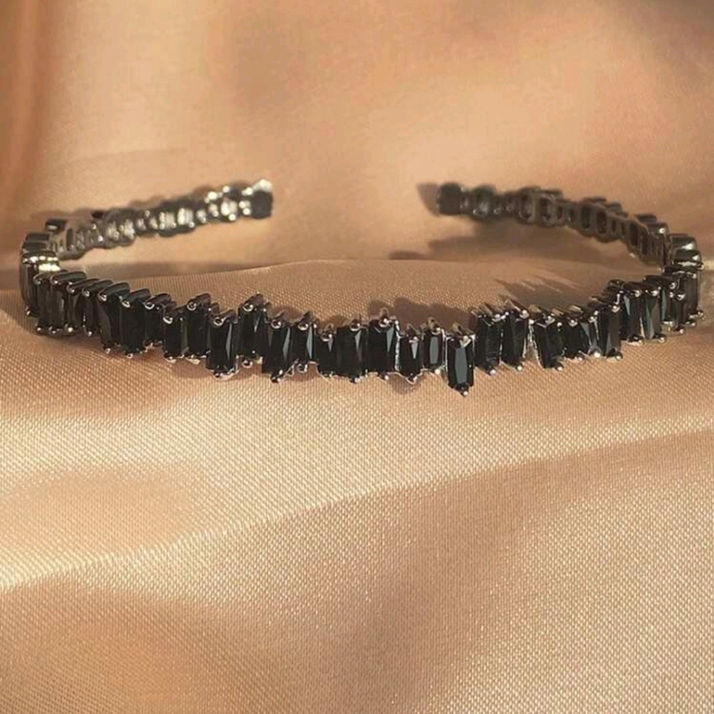 #49 Full Star Zirconia Open Bracelet, Copper, with Sparkling Stones - Picture 9 of 14